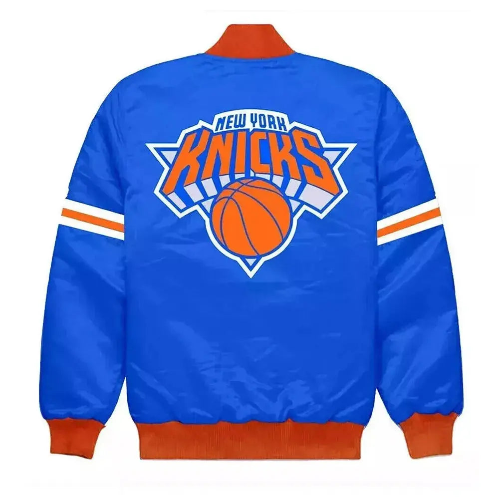 New York Knicks Striped Bomber Jacket Clanton Jacket