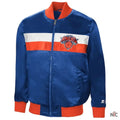 New York Knicks The Ambassador Satin Blue Varsity Jacket Clanton Jacket