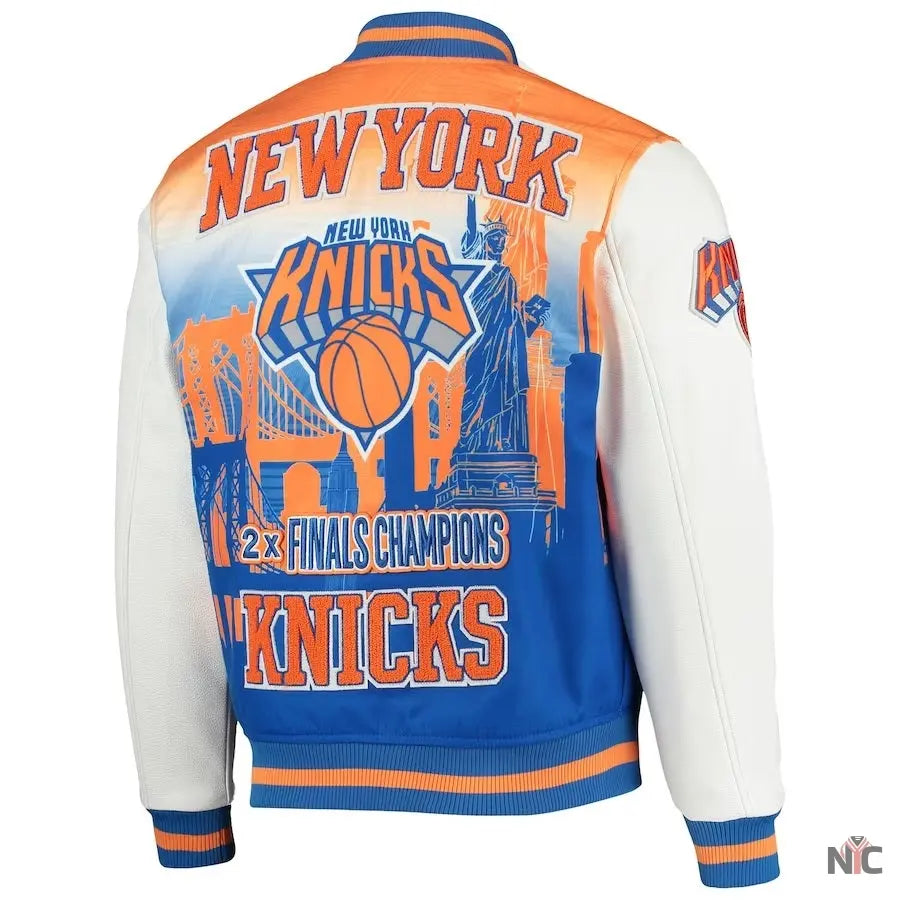 New York Knicks White Finals Champions Varsity Full-zip Jacket Clanton Jacket
