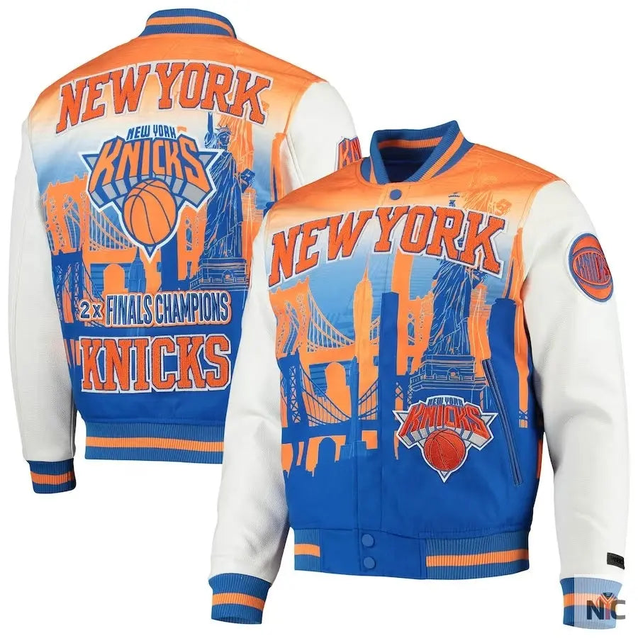 New York Knicks White Finals Champions Varsity Full-zip Jacket Clanton Jacket