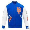 New York Mets Letterman Blue and White Jacket Clanton Jacket
