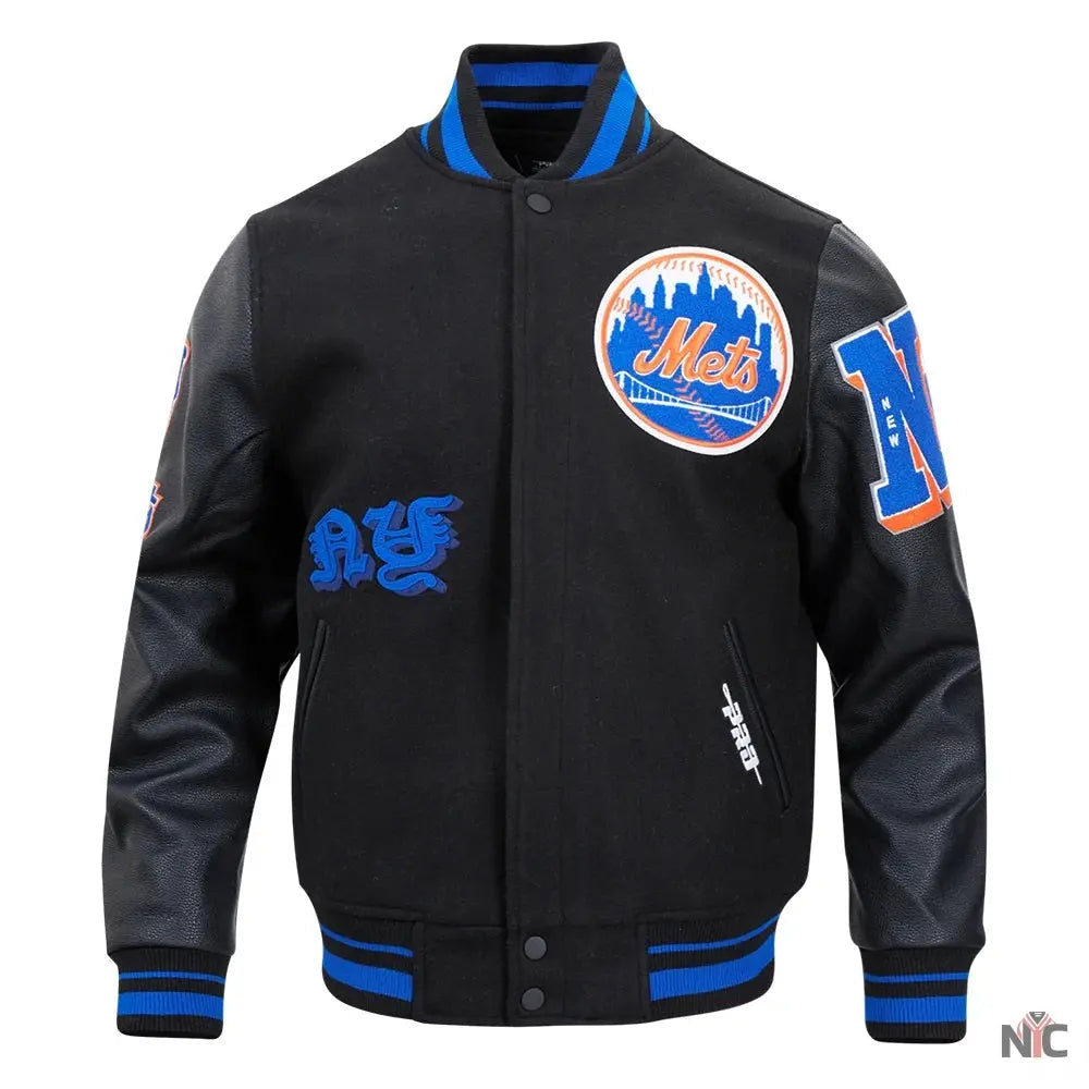 New York Mets Old English Varsity Jacket Clanton Jacket