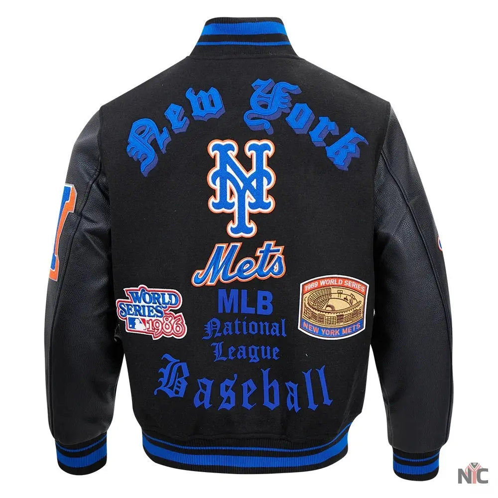 New York Mets Old English Varsity Jacket Clanton Jacket