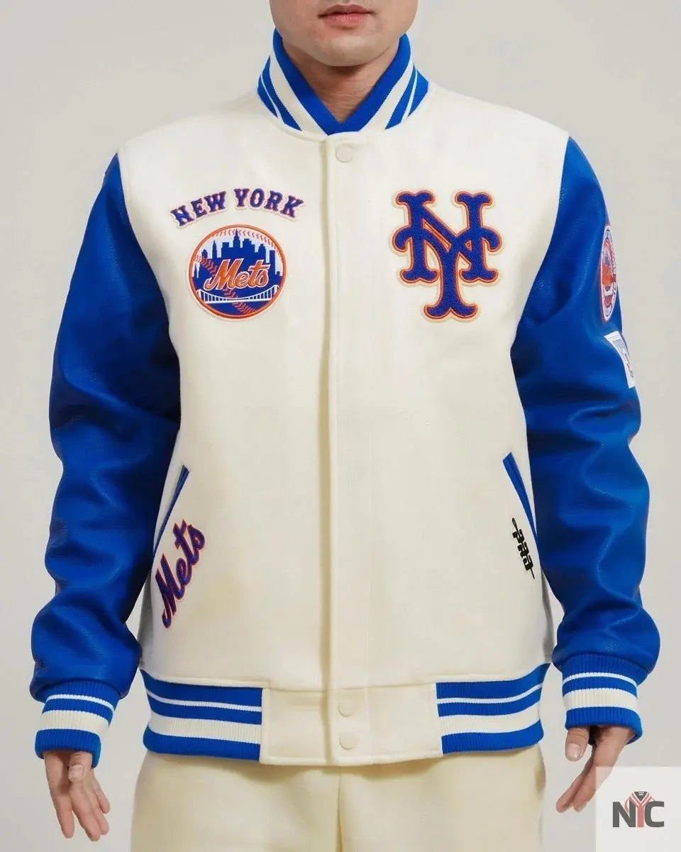 New York Mets Retro Classic Rib Wool Varsity Jacket Clanton Jacket