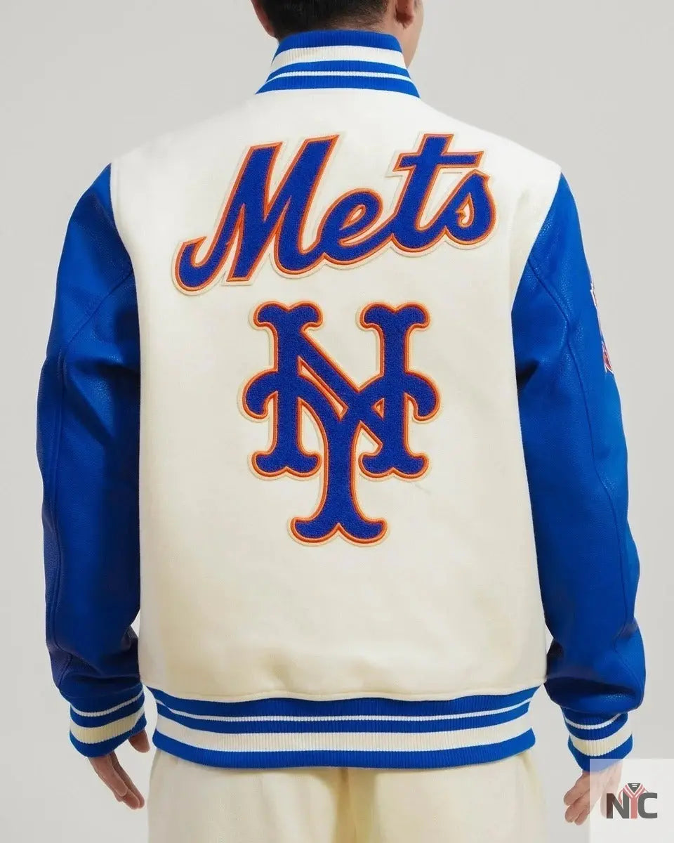 New York Mets Retro Classic Rib Wool Varsity Jacket Clanton Jacket