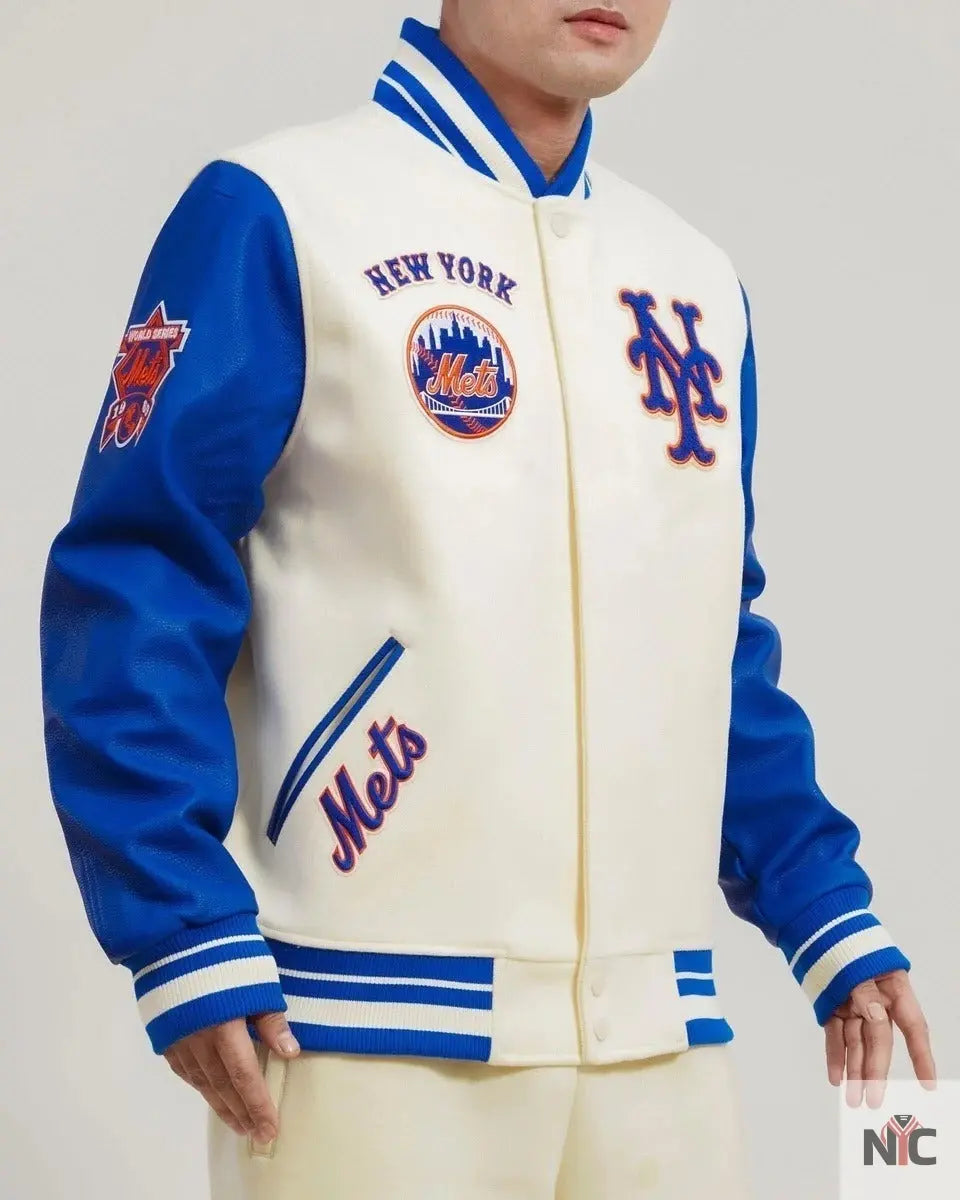 New York Mets Retro Classic Rib Wool Varsity Jacket Clanton Jacket