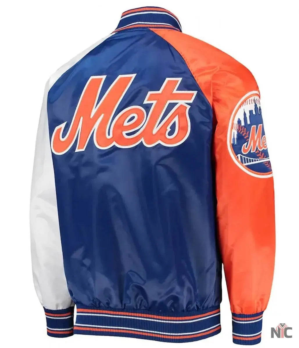 New York Mets Varsity Royal Satin Jacket Clanton Jacket