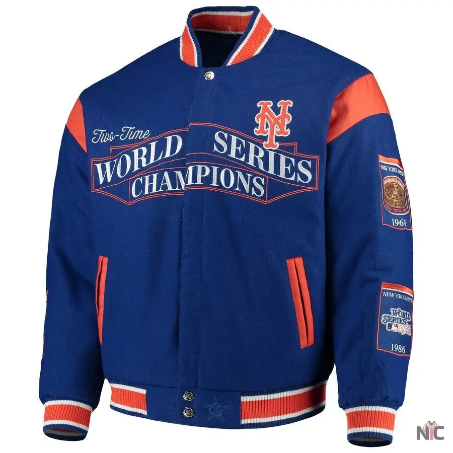New York Mets World Series Champions Full-Snap Jacket Clanton Jacket