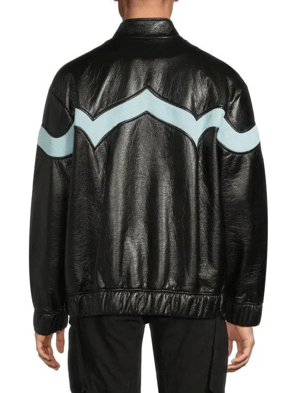 New York Street Bella Hadid Black Leather Jacket Clanton Jacket