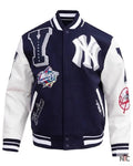 New York Yankees Mashup Wool & Leather Varsity Jacket Clanton Jacket