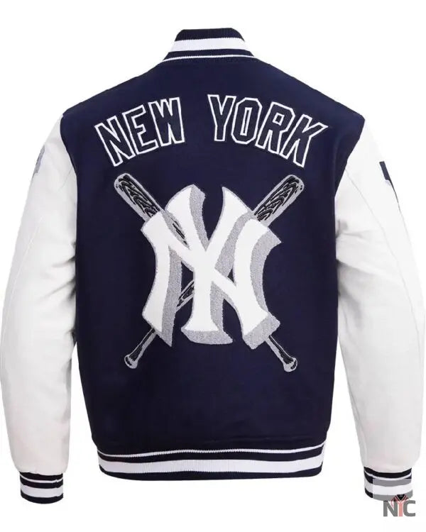 New York Yankees Mashup Wool & Leather Varsity Jacket Clanton Jacket