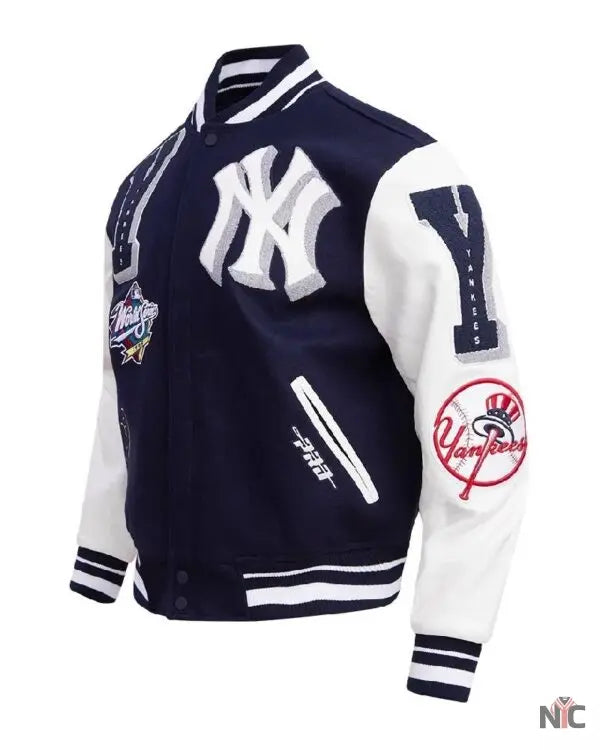 New York Yankees Mashup Wool & Leather Varsity Jacket Clanton Jacket