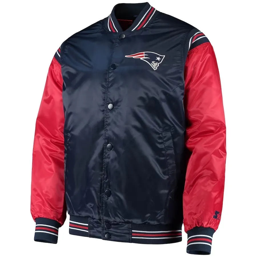 New England Patriots Navy And Red Satin Jacket