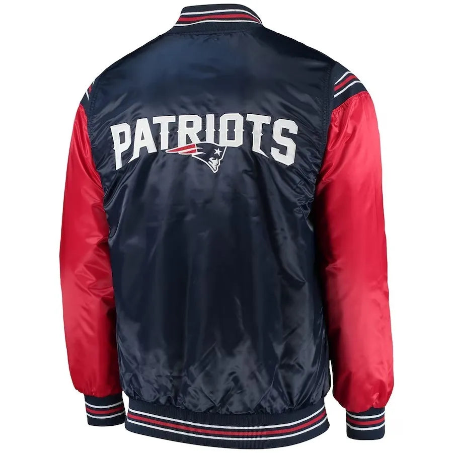 New England Patriots Navy And Red Satin Jacket