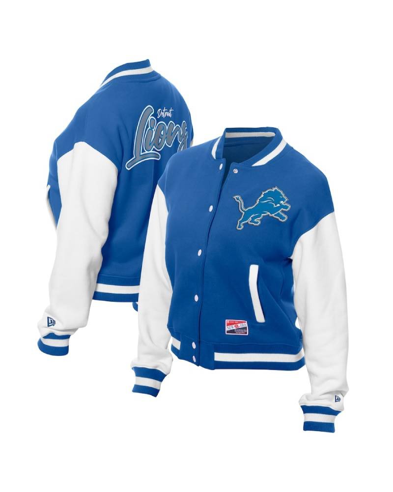 New Era Blue Detroit Lions Fleece Jacket Clanton Jacket