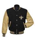 New Orleans Saints Letterman Black Gold Jacket