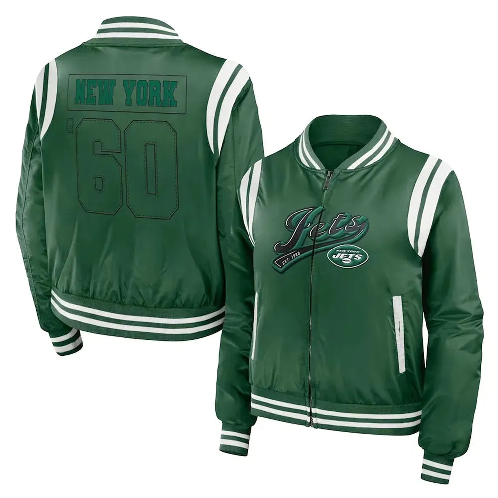 New York Jets Green Bomber Full-Zip Jacket