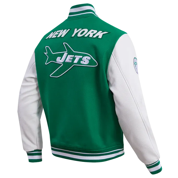 New York Jets Retro Classic Rib Wool Varsity Jacket
