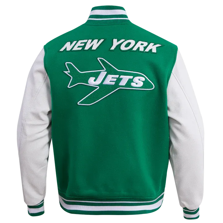 New York Jets Retro Classic Rib Wool Varsity Jacket