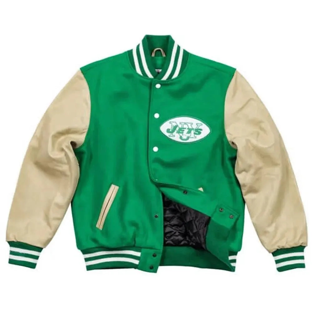 New York Jets Varsity Green and Beige Jacket
