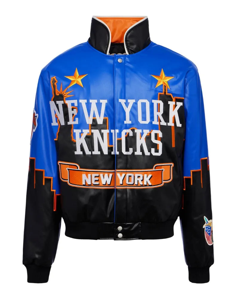 New York Knicks Skyline Vegan Leather Jacket