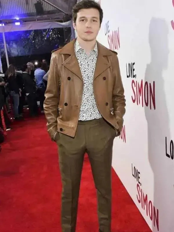 Nick Robinson Love Simon Leather Biker Jacket