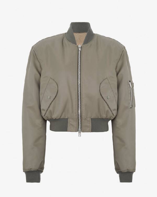Not Suitable For Work Abby Chilukuri Olive Green Bomber Jacket WorthVee