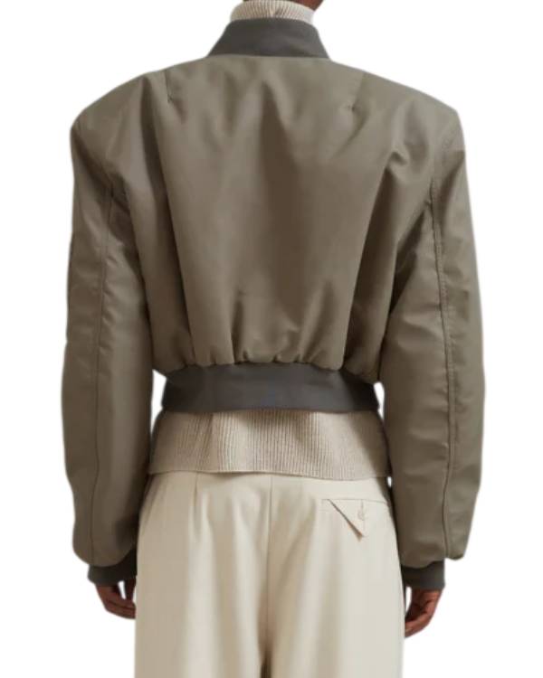 Not Suitable For Work Abby Chilukuri Olive Green Bomber Jacket WorthVee