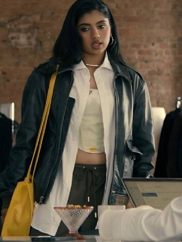 Not Suitable for Work 2026 Abby Chilukuri Black Leather Jacket
