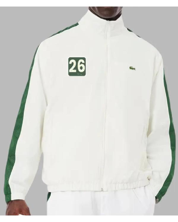 Novak Djokovic 26 Lacoste White Jacket Clanton Jacket