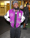 OFB Yung LA Purple Varsity Jacket