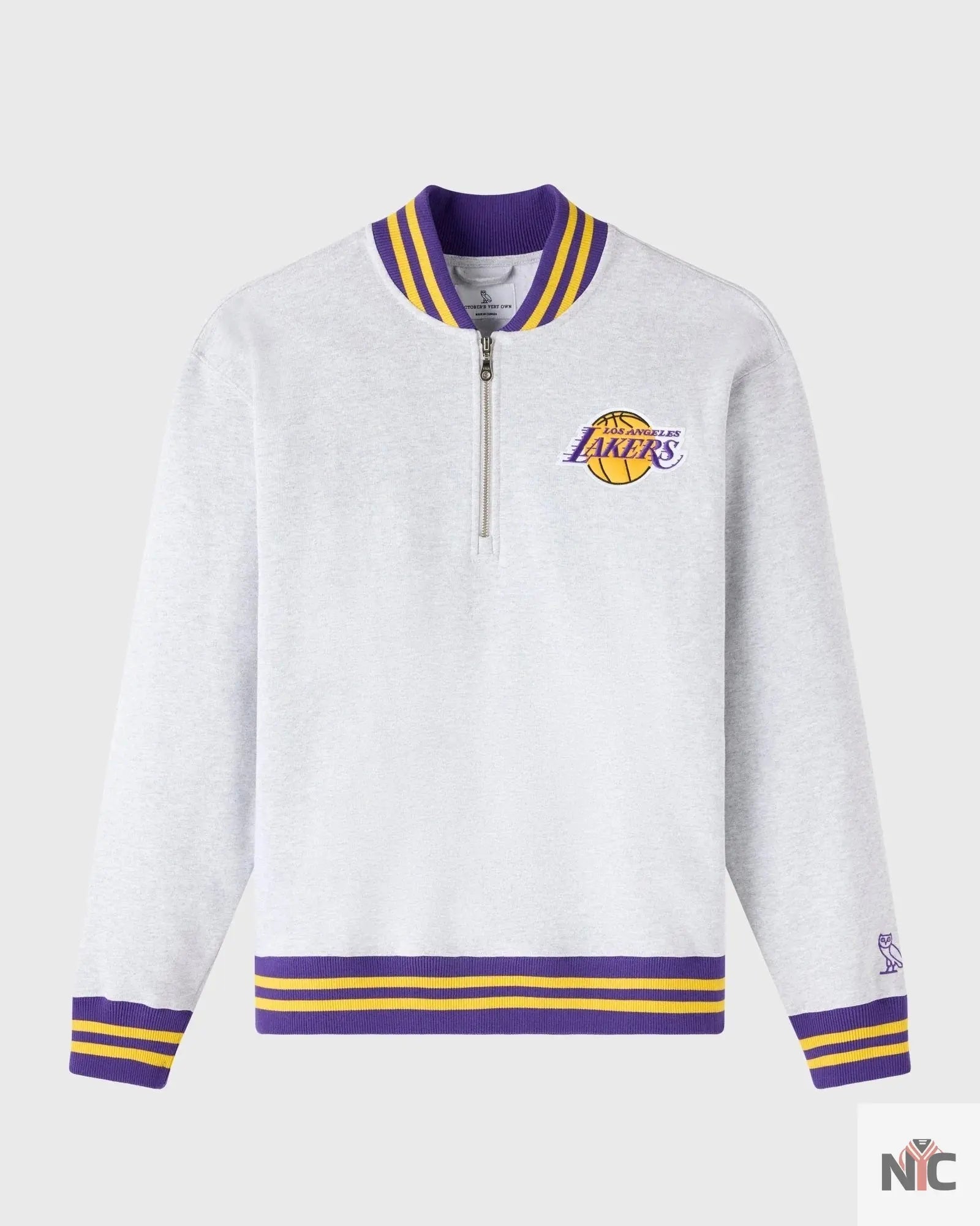 OVO X NBA Los Angeles Lakers Quarter-zip Mockneck Sweatshirt Clanton Jacket