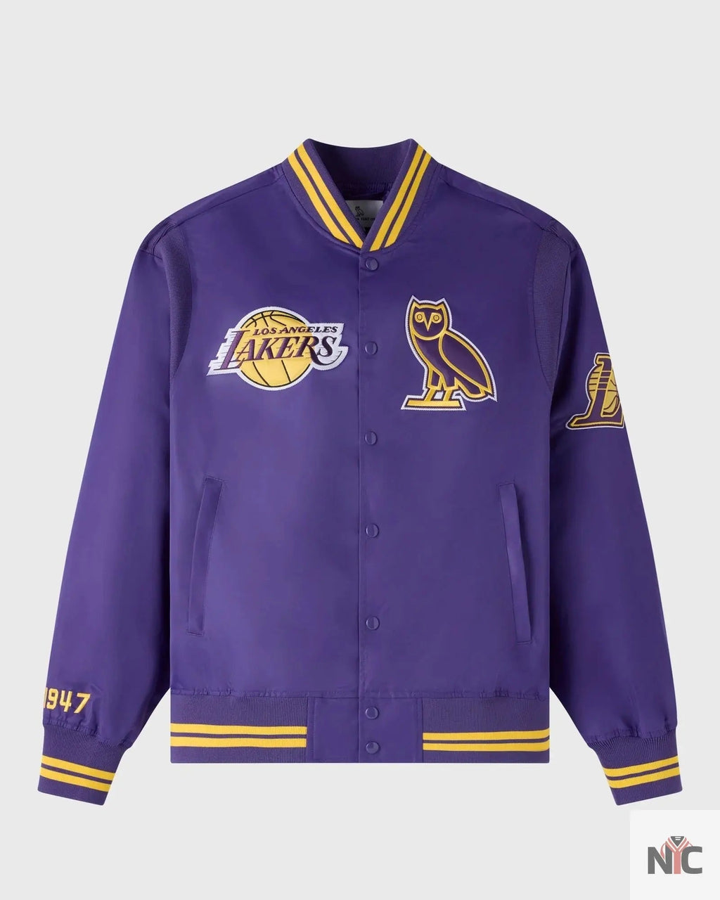OVO X NBA Los Angeles Lakers Varsity Jacket Clanton Jacket