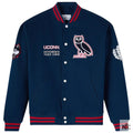 OVO x UConn Huskies Time To Shine Full-Snap Varsity Jacket - Navy - Clanton Jacket