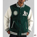 Oakland Athletics Green and White Varsity Jacket Clanton Jacket