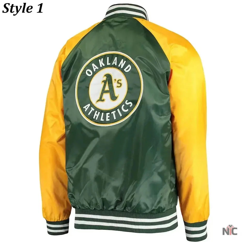 Oakland Athletics Lead Off Varsity Satin Jacket Clanton Jacket
