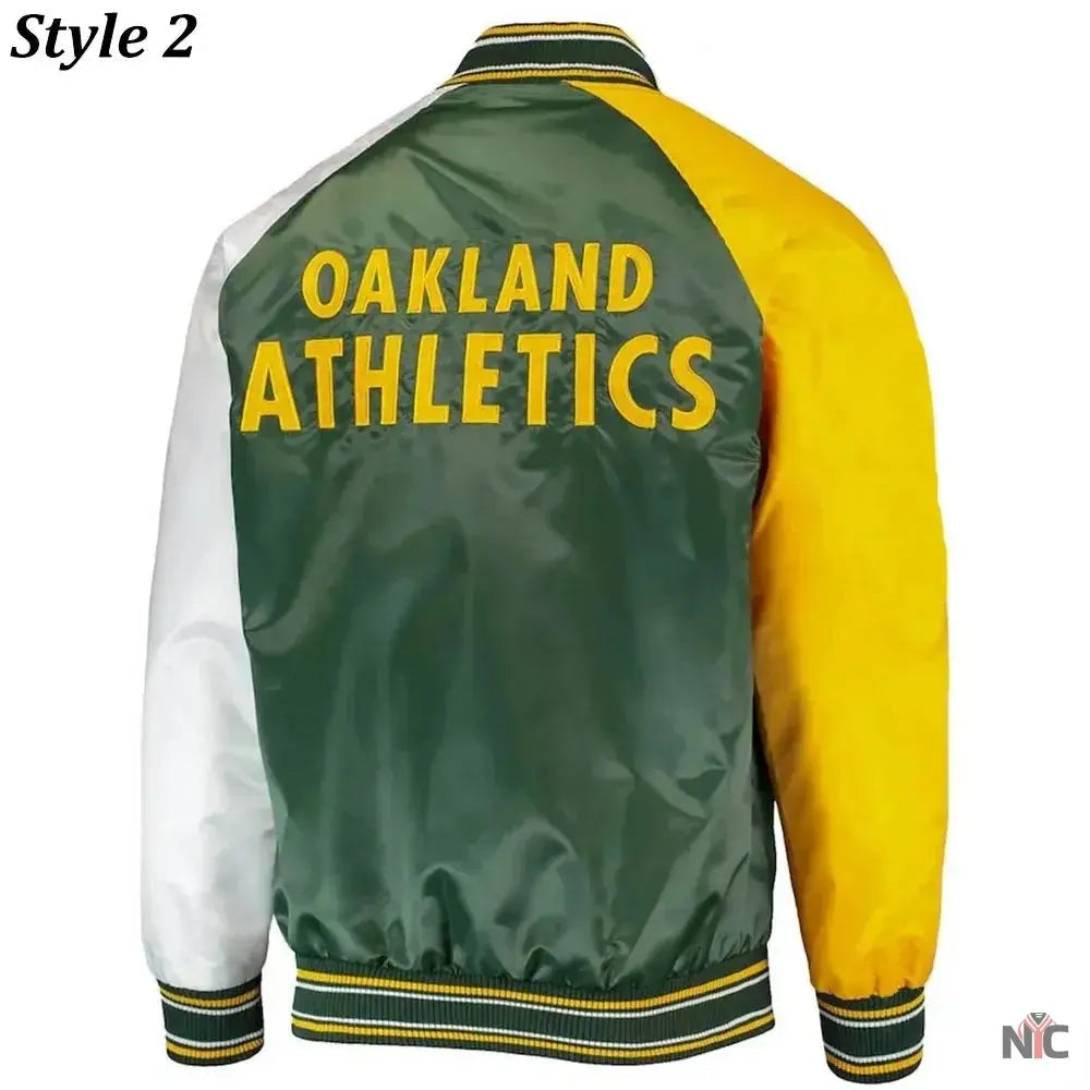 Oakland Athletics Lead Off Varsity Satin Jacket Clanton Jacket
