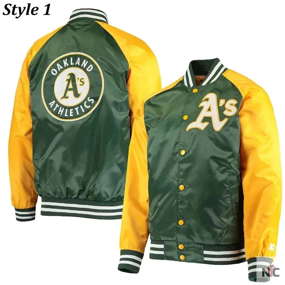Oakland Athletics Lead Off Varsity Satin Jacket Clanton Jacket