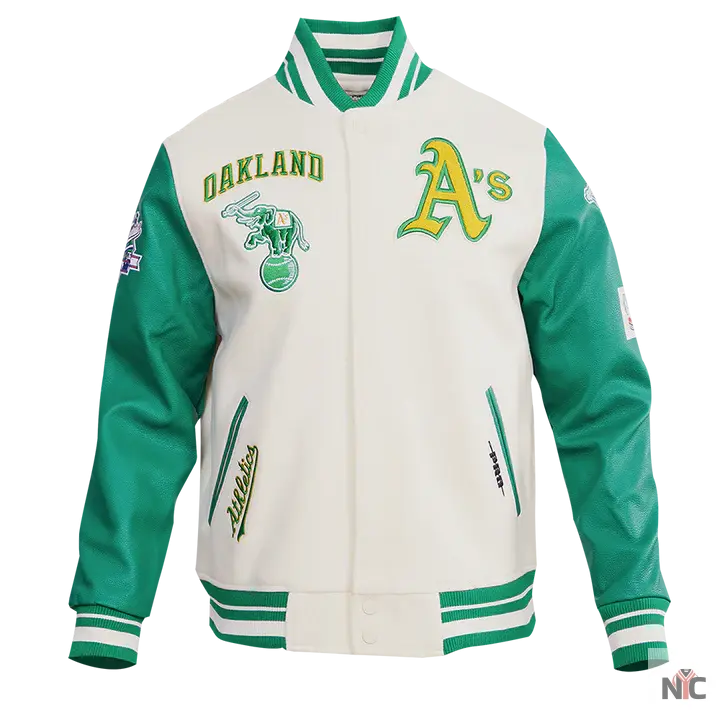 Oakland Athletics Retro Classic Rib Wool Varsity Jacket Clanton Jacket