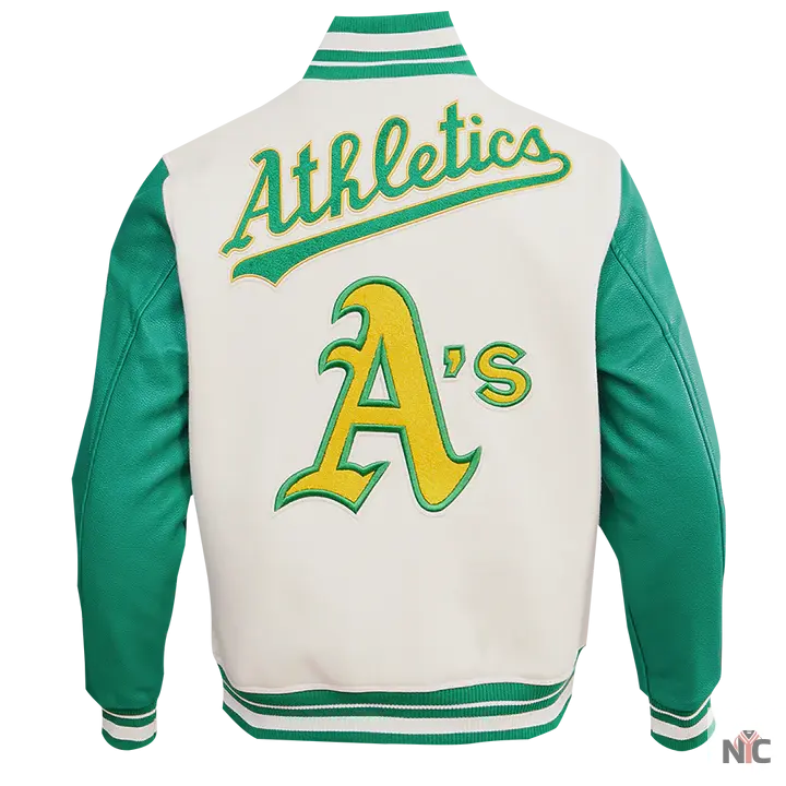 Oakland Athletics Retro Classic Rib Wool Varsity Jacket Clanton Jacket