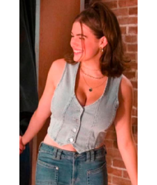 Off Campus S01 Ella Bright Blue Striped Vest USA Jackets