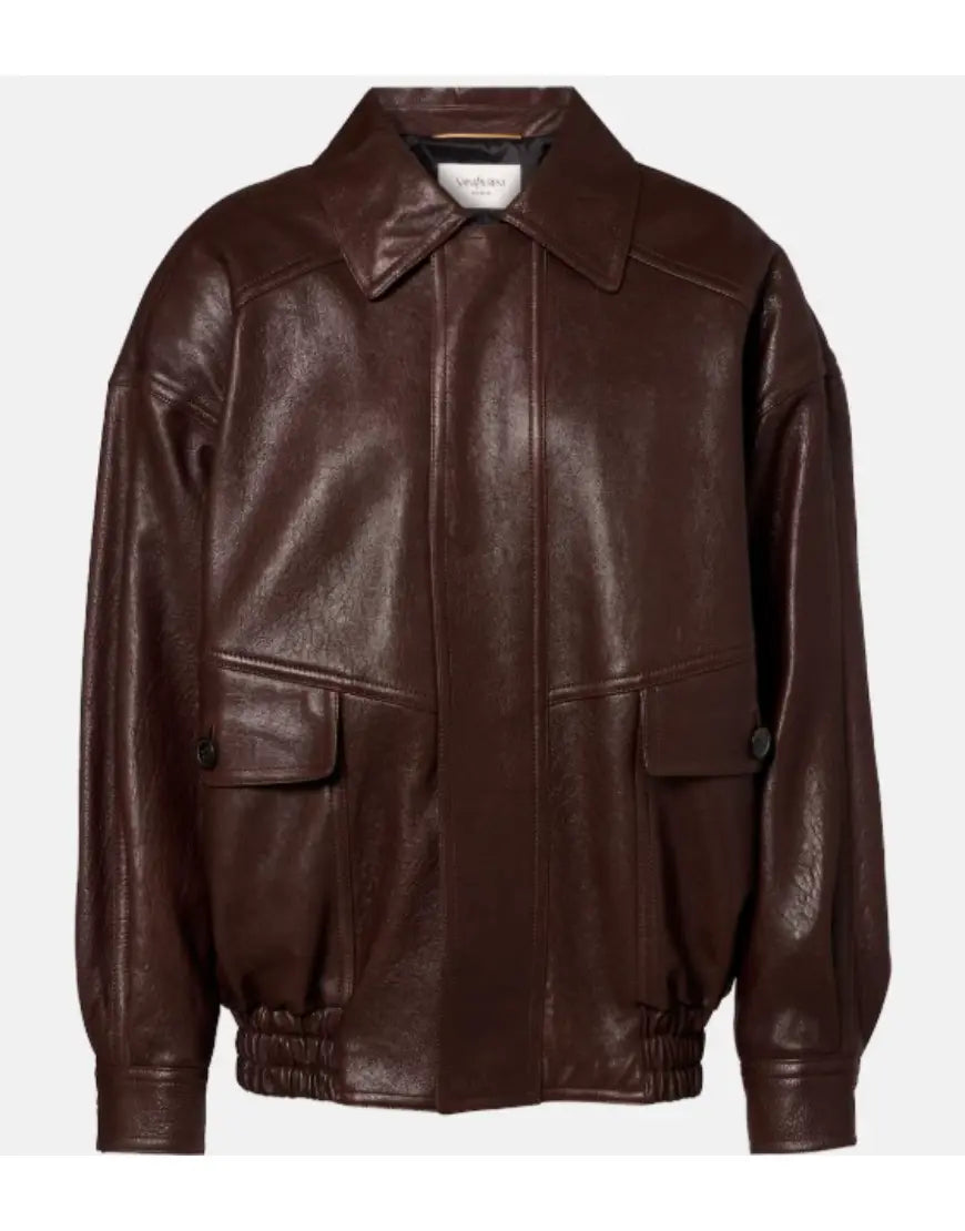 Office Romance 2026 Jennifer Lopez Brown Leather Jacket WorthVee