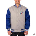 Oklahoma City Thunder Gray Royal Varsity Poly Twill Jacket Clanton Jacket