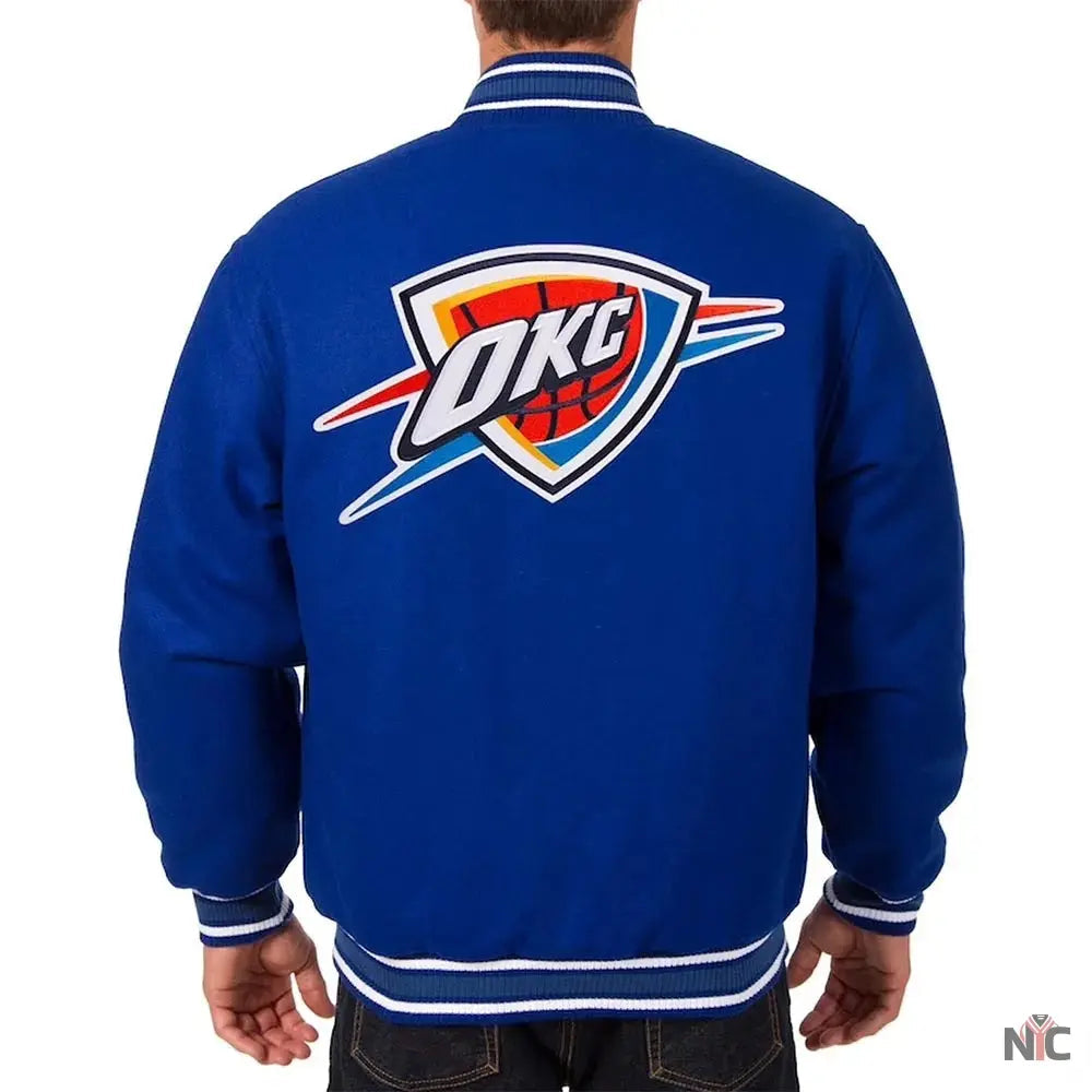Oklahoma City Thunder Varsity Royal Blue Wool Jacket Clanton Jacket
