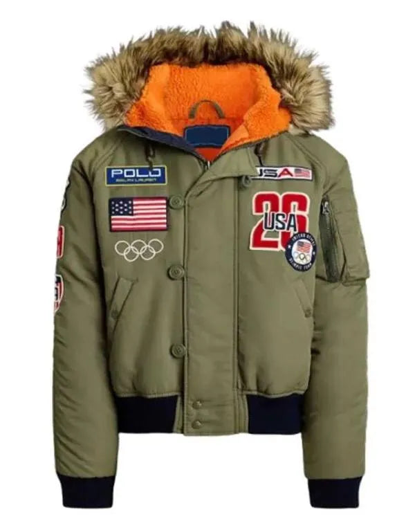 Olympic 2026 Team USA Green Bomber Jacket