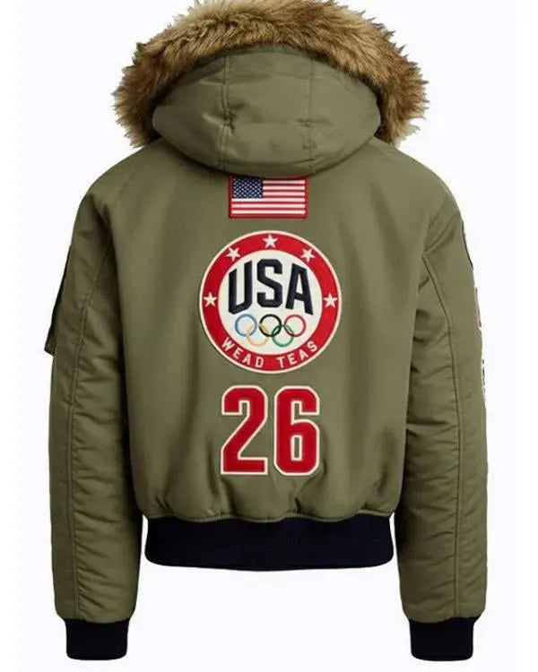 Olympic 2026 Team USA Green Bomber Jacket