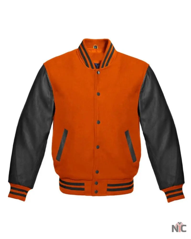 Orange And Black Varsity Jacket Clanton Jacket
