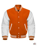 Orange And White Varsity Jacket Clanton Jacket