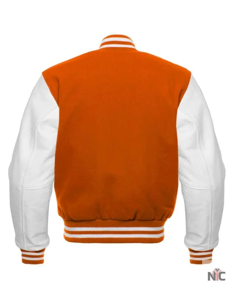 Orange And White Varsity Jacket Clanton Jacket