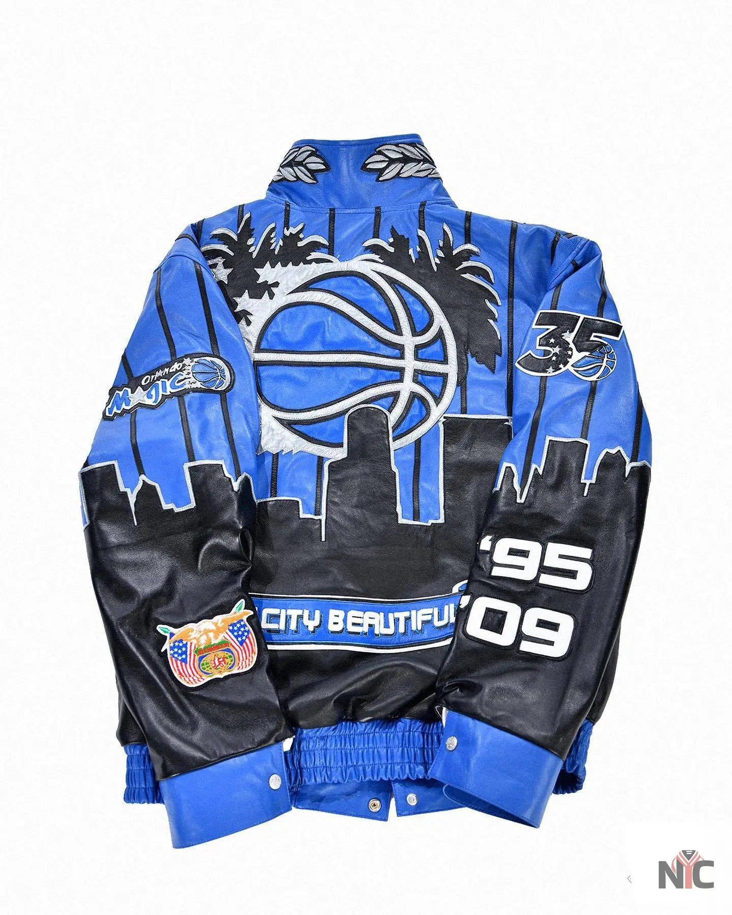 Orlando Magic x Jeff Hamilton NBA Blue Varsity Jacket Clanton Jacket